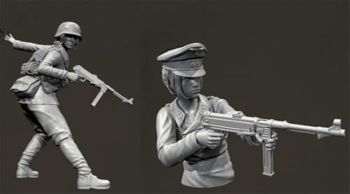HFVUYAR 1/35 WWII German Soldier Resin Soldier Model Kit Unbemalt und unmontiert Figur Resin Model Kit (2-Personen) //A8D7Z22 von HFVUYAR