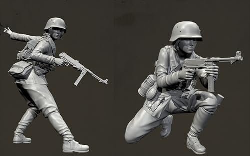 HFVUYAR 1/35 WWII German Soldier Resin Soldier Model Kit Unbemalt und unmontiert Figur Resin Model Kit (2-Personen) //A8D7Z23 von HFVUYAR