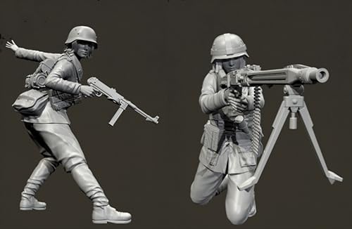 HFVUYAR 1/35 WWII German Soldier Resin Soldier Model Kit Unbemalt und unmontiert Figur Resin Model Kit (2-Personen) //A8D7Z25 von HFVUYAR