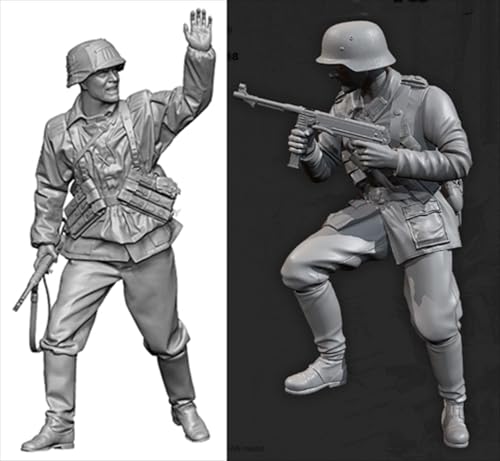 HFVUYAR 1/35 WWII German Soldier Resin Soldier Model Kit Unbemalt und unmontiert Figur Resin Model Kit (2-Personen) //A8D7Z3 von HFVUYAR