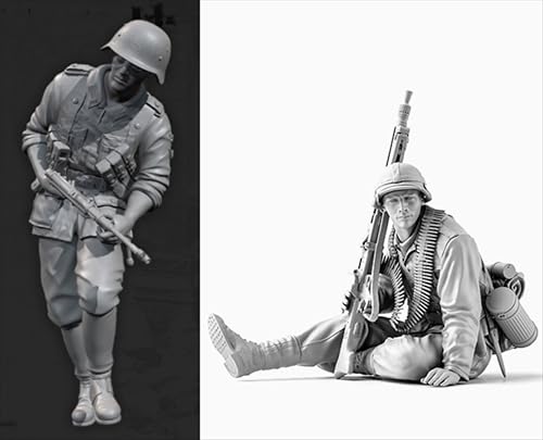 HFVUYAR 1/35 WWII German Soldier Resin Soldier Model Kit Unbemalt und unmontiert Figur Resin Model Kit (2-Personen) //A8D7Z4 von HFVUYAR