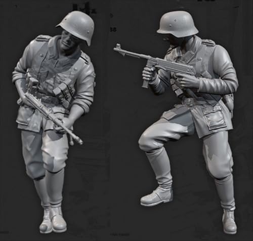 HFVUYAR 1/35 WWII German Soldier Resin Soldier Model Kit Unbemalt und unmontiert Figur Resin Model Kit (2-Personen) //A8D7Z5 von HFVUYAR