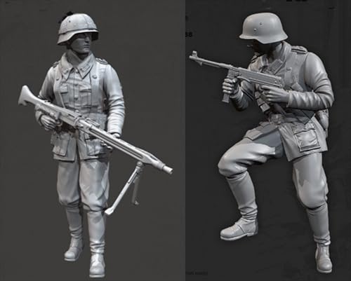 HFVUYAR 1/35 WWII German Soldier Resin Soldier Model Kit Unbemalt und unmontiert Figur Resin Model Kit (2-Personen) //A8D7Z8 von HFVUYAR