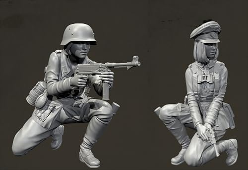 HFVUYAR 1/35 WWII German Soldier Resin Soldier Model Kit Unbemaltes und unmontiertes Resin Modell (2-Personen)//h9J7S10 von HFVUYAR