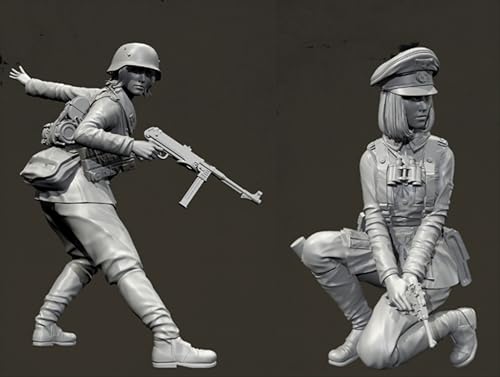 HFVUYAR 1/35 WWII German Soldier Resin Soldier Model Kit Unbemaltes und unmontiertes Resin Modell (2-Personen)//h9J7S19 von HFVUYAR