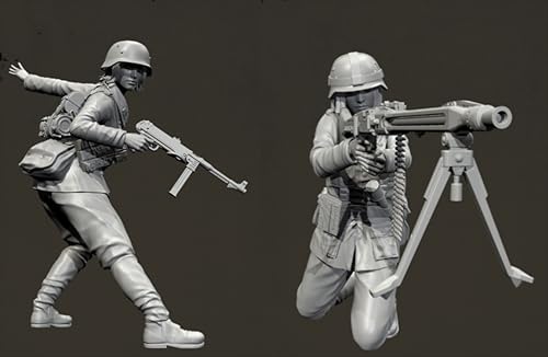 HFVUYAR 1/35 WWII German Soldier Resin Soldier Model Kit Unbemaltes und unmontiertes Resin Modell (2-Personen)//h9J7S23 von HFVUYAR