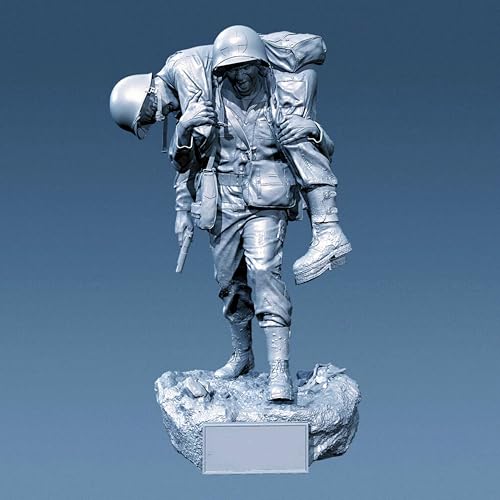 HFVUYAR 1/35 WWII US Soldier Resin Model Kit Unbemaltes und unmontiertes Soldier Resin Model Kit (2-Personen)/V9b6J4 von HFVUYAR