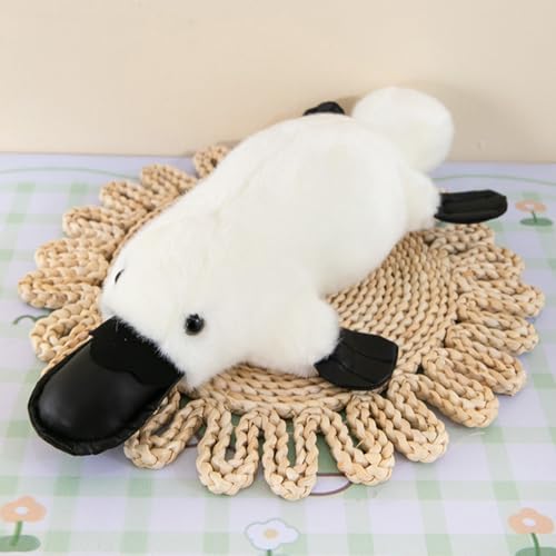 Plüschtier Schnabeltier Kuscheltier,Niedliches Schnabeltier Plüschtier,SüßE Dekoration,Cartoon Schnabeltier Kissen Plüschtier,Platypus Geburtstag Geschenk Kinder(Weiß,37CM) von HGDKVNi