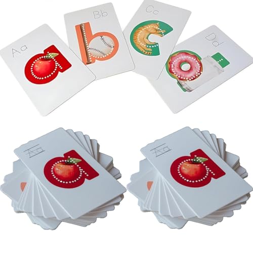 Preschool Alphabet Tool - Learn Letter Sounds 2X Faster, 26 Pcs ABC Vocabulary Flashcards, Embedded Pictograph Mnemonic Alphabet Flash Cards, Read and Rhyme Flip Books, Reading Games(2SET) von HGDKVNi