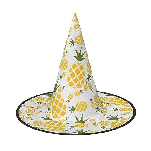 2 Stück Ananas Halloween Hexenhut für Frauen breite Krempe Faltbare Spitze Kappe für Halloween Party von HGFVY