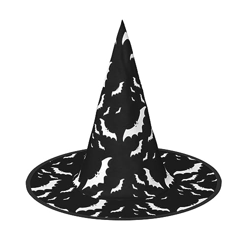 2 Stück Halloween fliegende Fledermäuse Halloween Hexenhut für Frauen breite Krempe Faltbare Spitze Kappe für Halloween Party von HGFVY
