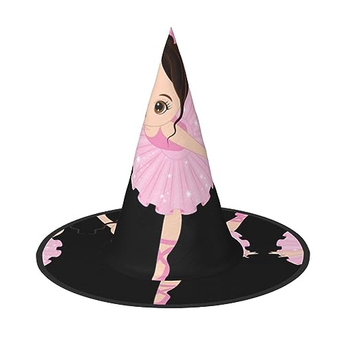 2 Stück kleine Ballerina tanzende Mädchen Halloween Hexenhut für Frauen breite Krempe faltbare spitze Kappe für Halloween-Party 2 Stück kleine Ballerina tanzende Mädchen Halloween Hexenhut für Frauen breite Krempe faltbare spitze Kappe für Halloween-Party von HGFVY