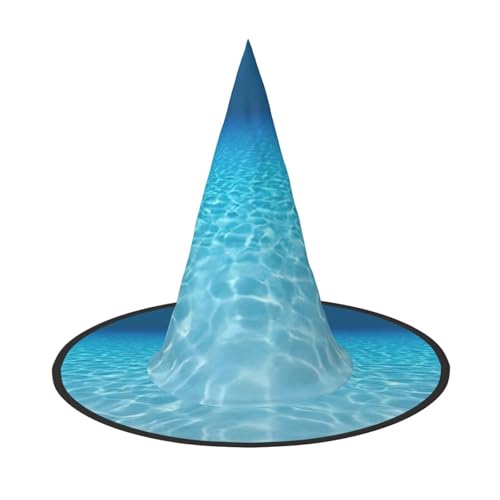 2 ruhige Unterwasserlandschaft Halloween Hexenhut für Frauen breite Krempe faltbare spitze Kappe für Halloween-Party von HGFVY