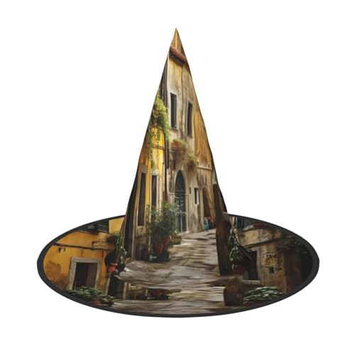 2 x italienische Halloween-Hexenhut für Damen, breite Krempe, faltbar, spitz, für Halloween-Partys von HGFVY