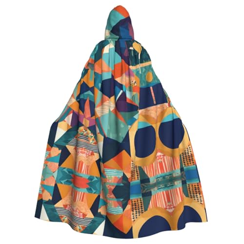 Abstrakter geometrischer Umhang mit Kapuze für Erwachsene für Damen und Herren, Halloween-Kostüme, Weihnachten, Cosplay von HGFVY