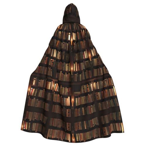 Bibliotheks-Bücherregal, Umhang für Erwachsene, mit Kapuze, für Damen, Herren, Halloween-Kostüme, Weihnachten, Cosplay von HGFVY