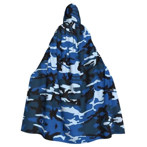 Blauer Camouflage-Umhang mit Kapuze für Damen und Herren, Halloween-Kostüme, Weihnachten, Cosplay von HGFVY