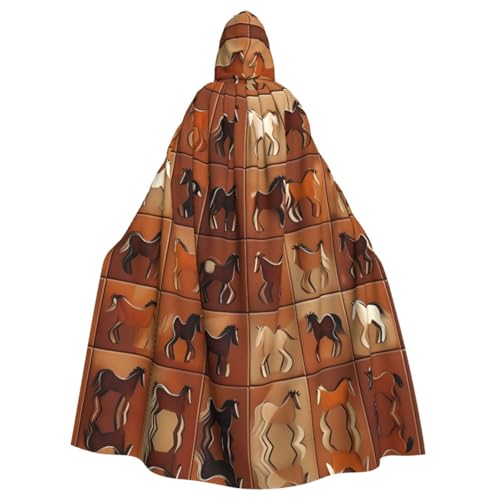 Brauner Pferdeumhang für Erwachsene, Kapuzenumhang für Damen und Herren, Halloween-Kostüme, Weihnachten, Cosplay von HGFVY