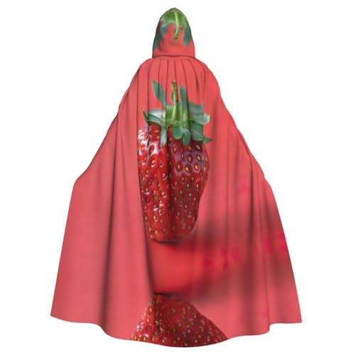 Erdbeer-Umhang mit Kapuze für Erwachsene, für Damen und Herren, Halloween-Kostüme, Weihnachten, Cosplay von HGFVY