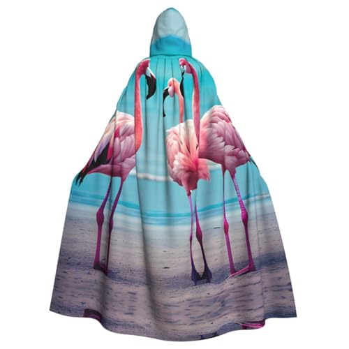 Flamingo-Strandumhang für Erwachsene, Kapuzenumhang für Damen und Herren, Halloween-Kostüme, Weihnachten, Cosplay von HGFVY