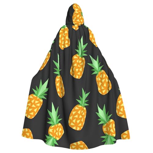 HGFVY Ananas-Umhang für Erwachsene, Kapuzenumhang für Damen und Herren, Halloween-Kostüme, Weihnachten, Cosplay, Schwarz von HGFVY