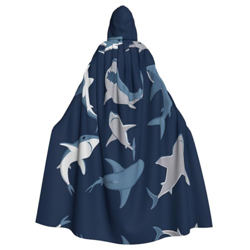 HGFVY Blauer Cartoon-Hai-Umhang für Erwachsene, Kapuzenumhang für Damen und Herren, Halloween-Kostüme, Weihnachten, Cosplay, Schwarz HGFVY Blauer Cartoon-Hai-Umhang für Erwachsene, Kapuzenumhang für Damen und Herren, Halloween-Kostüme, Weihnachten, Cosplay, Schwarz von HGFVY