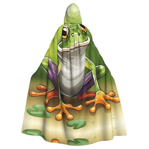 HGFVY Cartoon-Froschumhang für Erwachsene, Kapuzenumhang für Damen und Herren, Halloween-Kostüme, Weihnachten, Cosplay, Schwarz von HGFVY