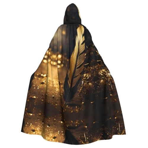 HGFVY Federumhang für Erwachsene, Kapuzenumhang für Damen und Herren, Halloween-Kostüme, Weihnachten, Cosplay, Schwarz von HGFVY