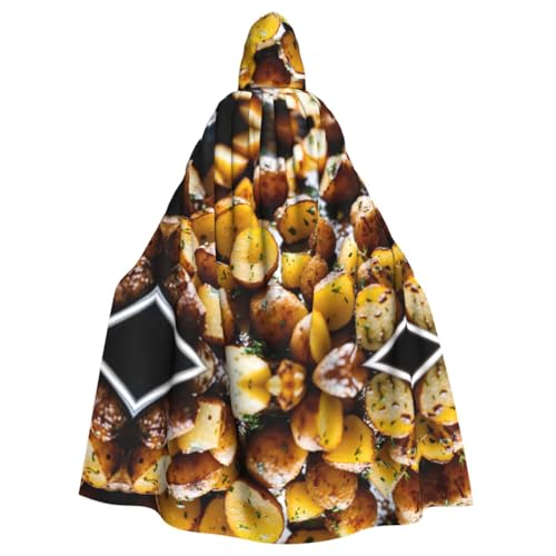 HGFVY Garden Potatoes Umhang für Erwachsene, Kapuzenumhang für Damen und Herren, Halloween-Kostüme, Weihnachten, Cosplay, Schwarz von HGFVY