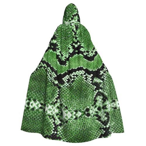 HGFVY Grüner Schlangenhautumhang für Erwachsene, Kapuzenumhang für Damen und Herren, Halloween-Kostüme, Weihnachten, Cosplay, Schwarz von HGFVY
