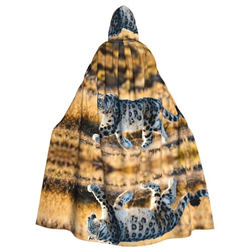 HGFVY Leoparden-Umhang für Erwachsene, Kapuzenumhang für Damen und Herren, Halloween-Kostüme, Weihnachten, Cosplay, Schwarz von HGFVY