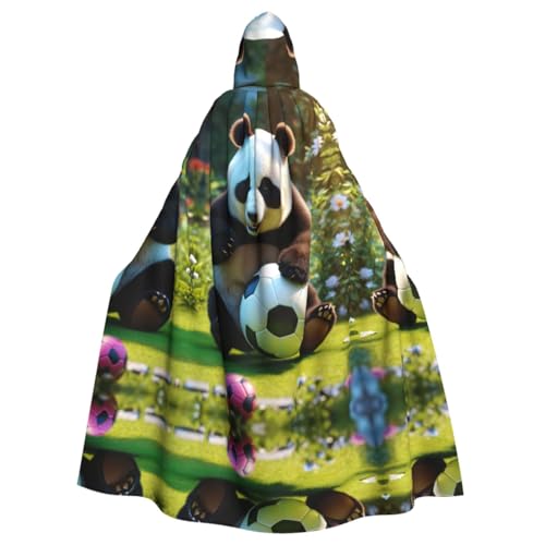 HGFVY Panda Umhang für Erwachsene, Kapuzenumhang für Damen und Herren, Halloween-Kostüme, Weihnachten, Cosplay, Schwarz von HGFVY