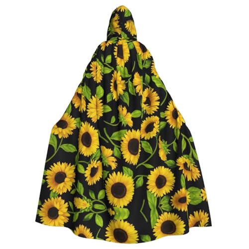HGFVY Schöner Sonnenblumen-Umhang für Erwachsene, Kapuzenumhang für Damen und Herren, Halloween-Kostüme, Weihnachten, Cosplay, Schwarz HGFVY Schöner Sonnenblumen-Umhang für Erwachsene, Kapuzenumhang für Damen und Herren, Halloween-Kostüme, Weihnachten, Cosplay, Schwarz von HGFVY