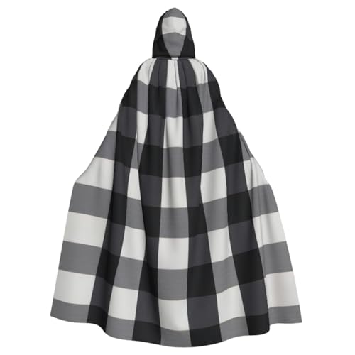 HGFVY Schwarzer und weißer karierter Umhang mit Kapuze für Erwachsene für Damen und Herren, Halloween-Kostüme, Weihnachten, Cosplay HGFVY Schwarzer und weißer karierter Umhang mit Kapuze für Erwachsene für Damen und Herren, Halloween-Kostüme, Weihnachten, Cosplay von HGFVY