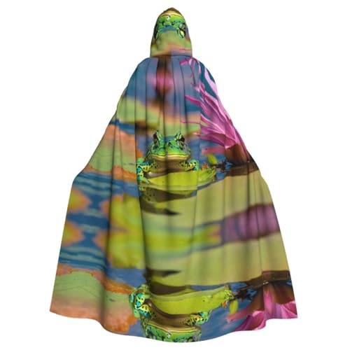HGFVY Süßer Frosch-Umhang für Erwachsene, Kapuzenumhang für Damen und Herren, Halloween-Kostüme, Weihnachten, Cosplay, Schwarz von HGFVY