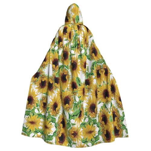 HGFVY Sunflower.1 Umhang für Erwachsene, Kapuzenumhang für Damen und Herren, Halloween-Kostüme, Weihnachten, Cosplay, Schwarz von HGFVY