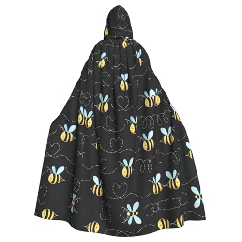 HGFVY Umhang mit Hummel für Erwachsene, mit Kapuze, für Damen und Herren, Halloween-Kostüme, Weihnachten, Cosplay, Schwarz von HGFVY
