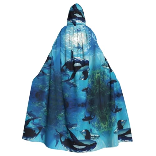 HGFVY Umhang mit Killerwalen zum Schwimmen mit Kapuze, für Erwachsene, für Damen und Herren, Halloween-Kostüme, Weihnachten, Cosplay, Schwarz HGFVY Umhang mit Killerwalen zum Schwimmen mit Kapuze, für Erwachsene, für Damen und Herren, Halloween-Kostüme, Weihnachten, Cosplay, Schwarz von HGFVY