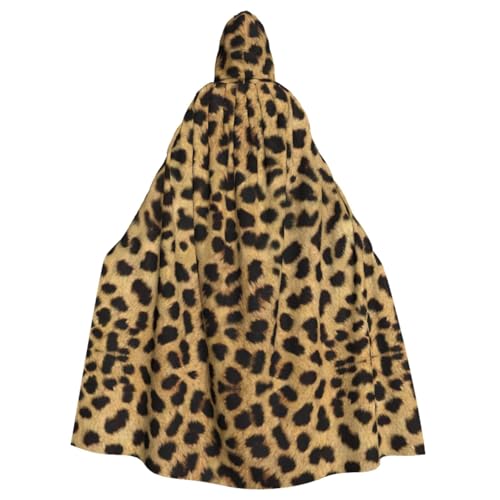 HGFVY Umhang mit Leopardenmuster für Erwachsene, Kapuzenumhang für Damen und Herren, Halloween-Kostüme, Weihnachten, Cosplay, Schwarz von HGFVY