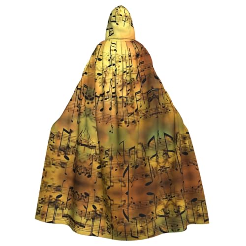 HGFVY Umhang mit Musiknote, für Erwachsene, mit Kapuze, für Damen und Herren, Halloween-Kostüme, Weihnachten, Cosplay, Schwarz von HGFVY
