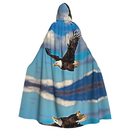 HGFVY Umhang mit fliegendem Adler, für Erwachsene, mit Kapuze, für Damen und Herren, Halloween-Kostüme, Weihnachten, Cosplay, Schwarz von HGFVY