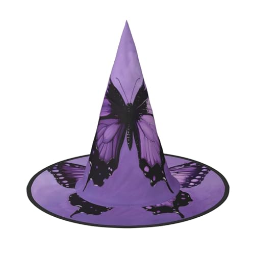 Halloween-Hexenhut für Damen, breite Krempe, faltbar, spitz, für Halloween-Party, 2 Stück von HGFVY