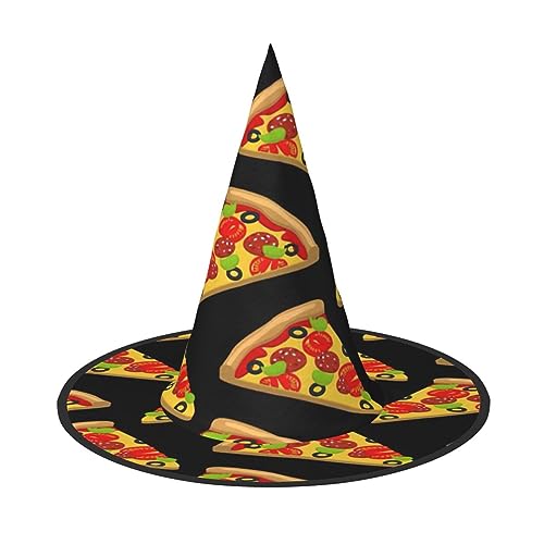 Halloween-Hexenhut für Damen, breite Krempe, faltbar, spitz, für Halloween-Party, 2 Stück von HGFVY