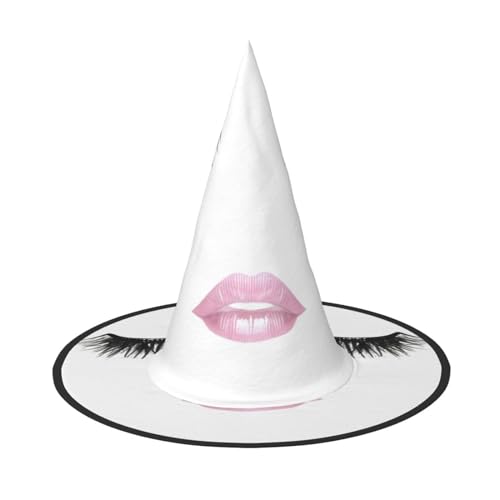 Halloween-Hexenhut für Damen, breite Krempe, faltbar, spitz, für Halloween-Party, Weiß, 2 Stück von HGFVY