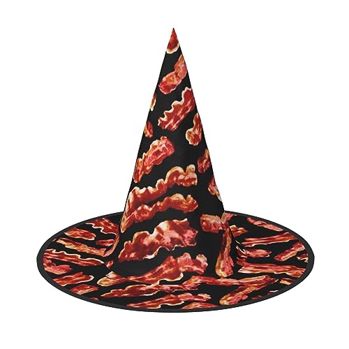 Halloween-Hexenhut mit Speckmuster, breite Krempe, faltbar, spitz, für Halloween-Party, 2 Stück von HGFVY
