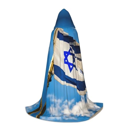 Halloween-Kapuzenumhang mit israelischer Flagge, Karneval, Kapuzenumhang, Halloween-Kostüme, Weihnachten, Cosplay Halloween-Kapuzenumhang mit israelischer Flagge, Karneval, Kapuzenumhang, Halloween-Kostüme, Weihnachten, Cosplay von HGFVY