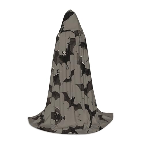 Halloween-Kostüm mit Fledermäusen, grauer Halloween-Kapuzenumhang, Karneval, Kapuzenumhang, Halloween-Kostüme, Weihnachten, Cosplay Halloween-Kostüm mit Fledermäusen, grauer Halloween-Kapuzenumhang, Karneval, Kapuzenumhang, Halloween-Kostüme, Weihnachten, Cosplay von HGFVY
