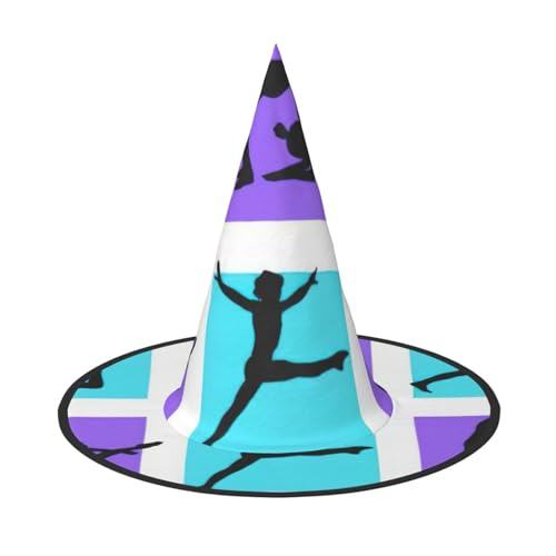 Hexenhut für Damen, breite Krempe, faltbar, spitz, für Halloween-Party, 2 Stück von HGFVY