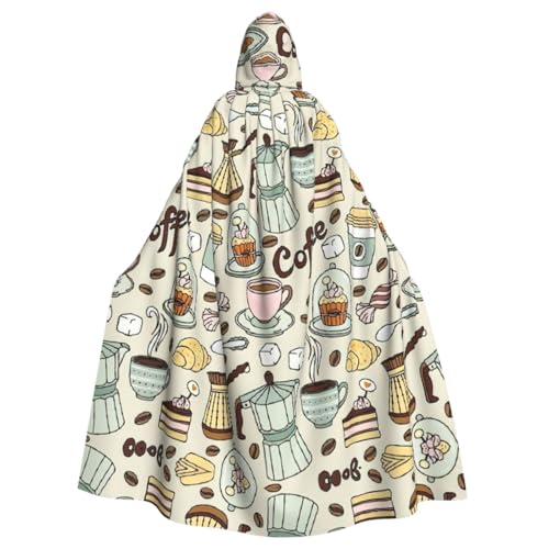 Kaffee- und Süßigkeiten-Umhang mit Kapuze, für Erwachsene, für Damen, Herren, Halloween-Kostüme, Weihnachten, Cosplay Kaffee- und Süßigkeiten-Umhang mit Kapuze, für Erwachsene, für Damen, Herren, Halloween-Kostüme, Weihnachten, Cosplay von HGFVY