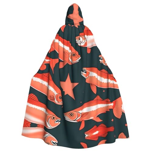 Lachs-Umhang mit Kapuze für Erwachsene, für Damen und Herren, Halloween-Kostüme, Weihnachten, Cosplay von HGFVY
